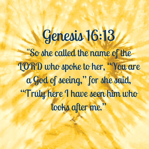 Genesis 16:13 "So she called the name of the LORD who spoke to her, “You are a God of seeing,” for she said, “Truly here I have seen him who looks after me.”