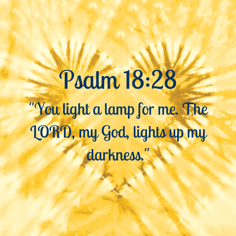 Psalm 18:28 "You light a lamp for me. The LORD, my God, lights up my darkness."