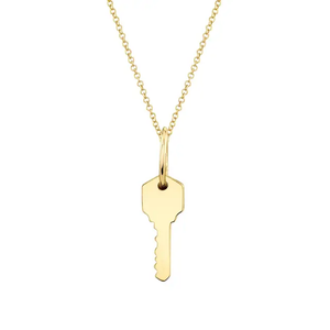 Kiara Vermeil Minimalist Key Chain Necklace 14k Gold + 925 Sterling Silver- Personalized Engravable