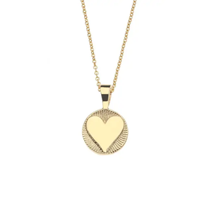 Heather Heart 14k Gold + 925 Sterling Silver- Personalized Engravable Necklace