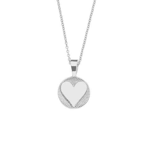 Heather Heart 14k Gold + 925 Sterling Silver- Personalized Engravable Necklace