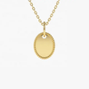 Liz Twisted Edge 14k Gold + 925 Sterling Silver Dog Tag - Personalized Engravable