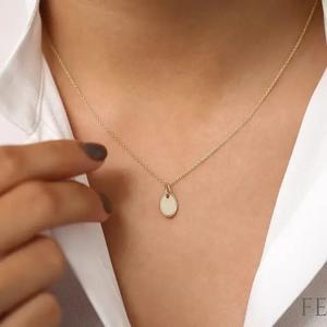 Liz Twisted Edge 14k Gold + 925 Sterling Silver Dog Tag - Personalized Engravable