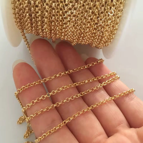 14K gold filled rolo chain & 925 sterling silver