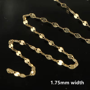 1.75mm 14k gold filled & 925 sterling silver permanent jewelry chain