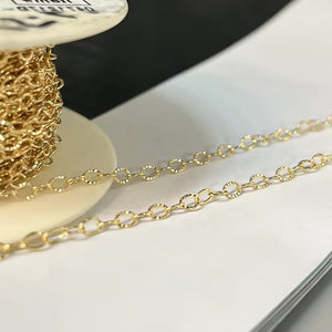 2.9mm 14k gold filled hammered cable permanent jewelry chain