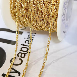 2.5 Figaro Chain 14k gold filled permanently jewelry chain