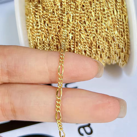 2.5 Figaro Chain 14k gold filled permanently jewelry chain