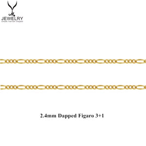 2.5 Figaro Chain 14k gold filled permanently jewelry chain