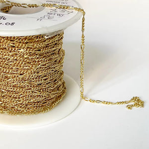 2.5 Figaro Chain 14k gold filled permanently jewelry chain