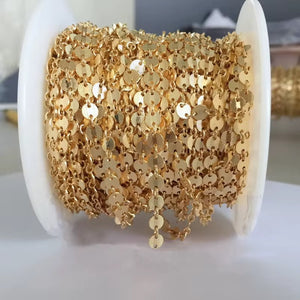 4mm 14k gold filled sequins disc permanent jewelry chain