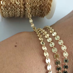 4mm 14k gold filled sequins disc permanent jewelry chain