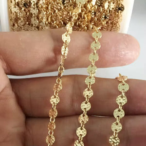 4mm 14k gold filled sequins disc permanent jewelry chain