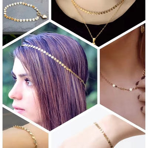 4mm 14k gold filled sequins disc permanent jewelry chain