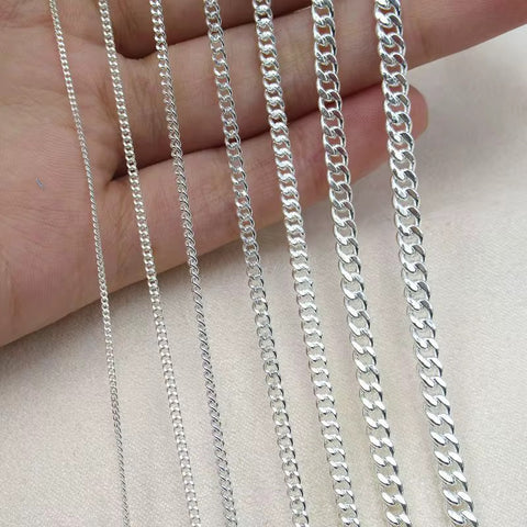 925 Sterling Silver DC cut Cuban link chain for permanent jewelry