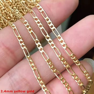 3+1 Figaro chain 1.5mm-2.4mm 14k gold filled permanent jewelry chain