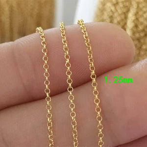 14K gold filled rolo chain & 925 sterling silver