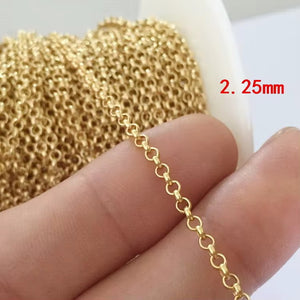 14K gold filled rolo chain & 925 sterling silver