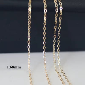 1.68mm 14k gold filled & 925 sterling silver flat cable chain