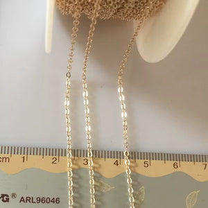 1.68mm 14k gold filled & 925 sterling silver flat cable chain
