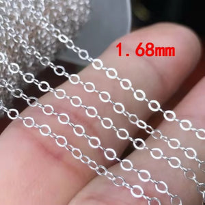 1.68mm 14k gold filled & 925 sterling silver flat cable chain