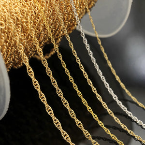 14k gold filled rope chain & 925 sterling silver for permanent jewelry