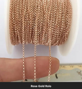 14K gold filled rolo chain & 925 sterling silver