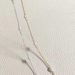 Mother of Pearl 14k gold filled & 925 sterling silver permanent jewelry chain