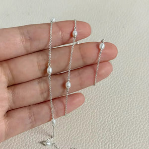 Mother of Pearl 14k gold filled & 925 sterling silver permanent jewelry chain